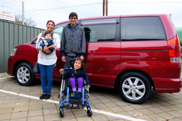 Harpreet and Family with Vehicle