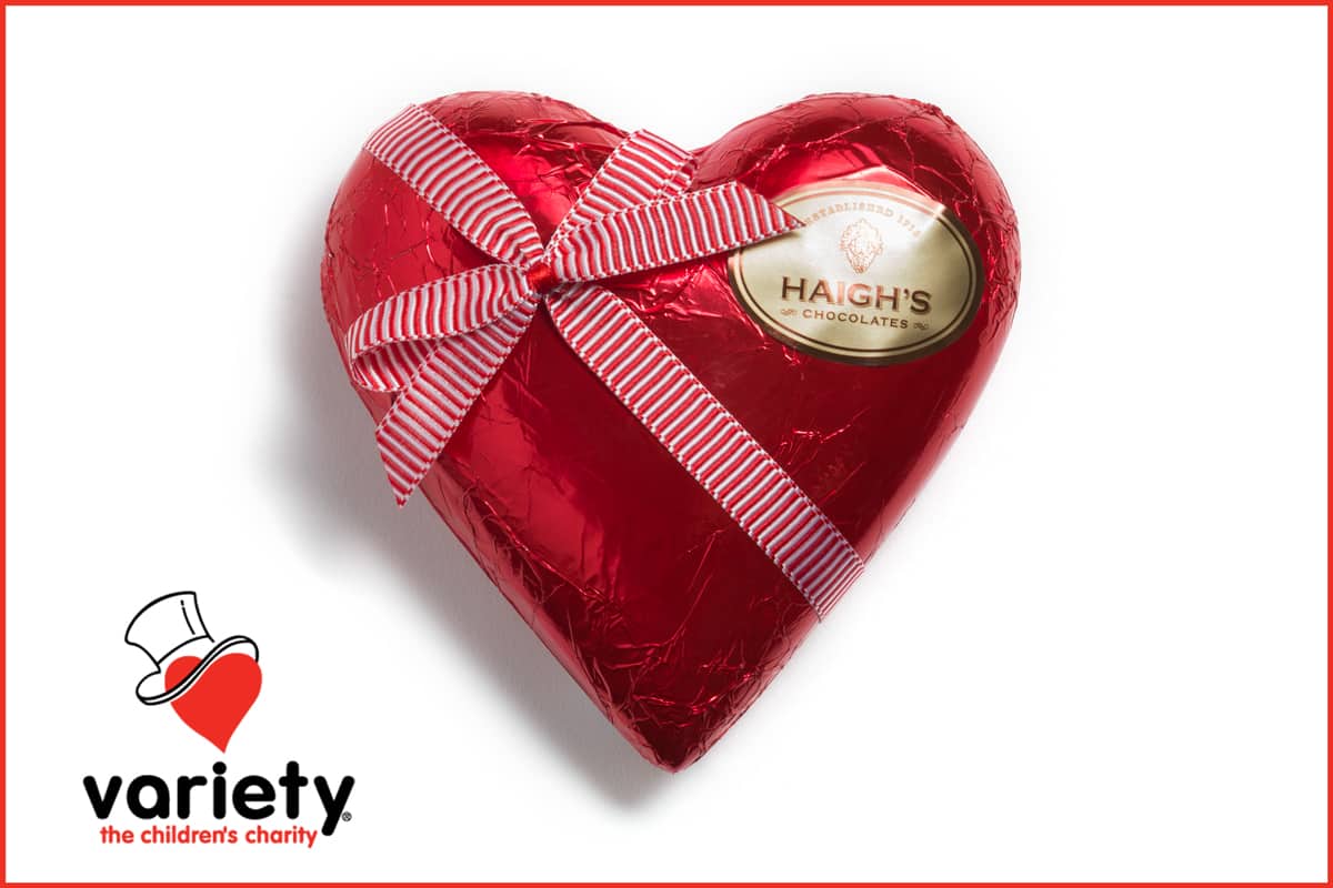 Haigh’s Chocolate Hearts helping Variety SA