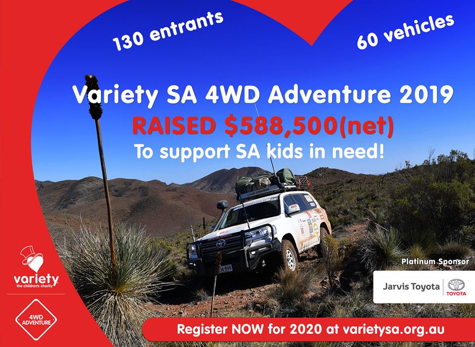 Incredible fundraising result from the Variety SA 4WD Adventure (2019)