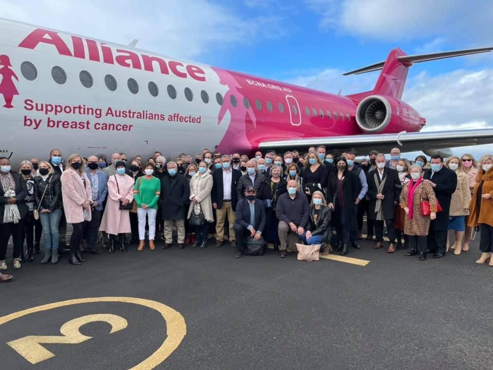 Smiles all round on the inaugural Variety Seafood Jet