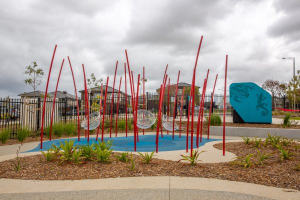 A section of the playground curtained off by a gate